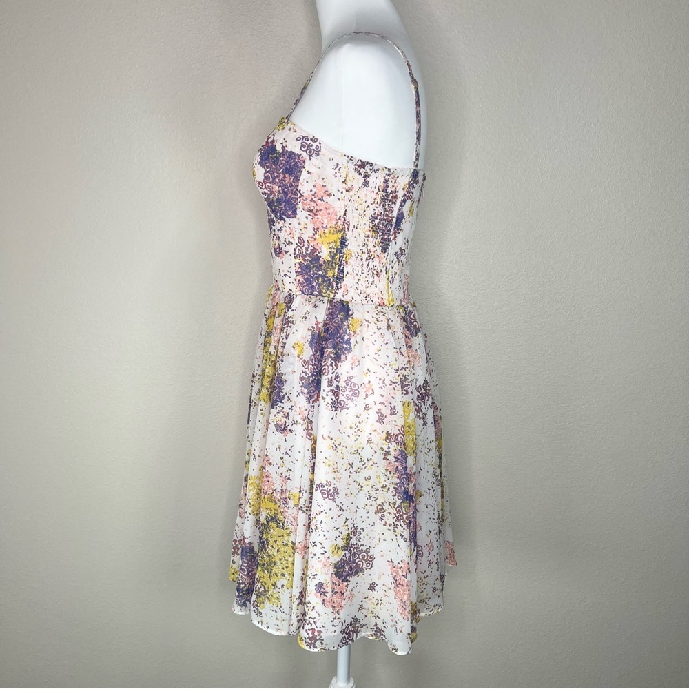 Guess Tanya Pink Floral Sleeveless or Strapless Corset Mini Dress Sz 4 - Picture 4 of 11